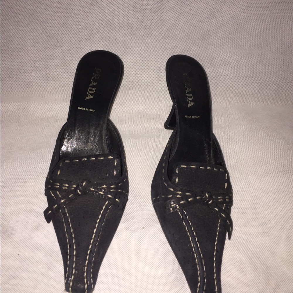 Prada Black Suede Mule/Slide - Picture 4 of 8